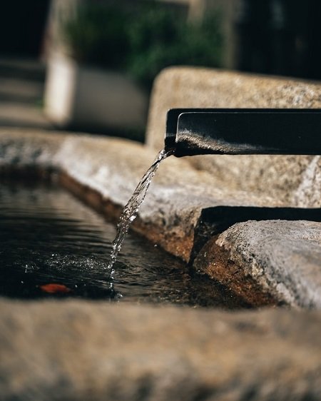 A garden water feature