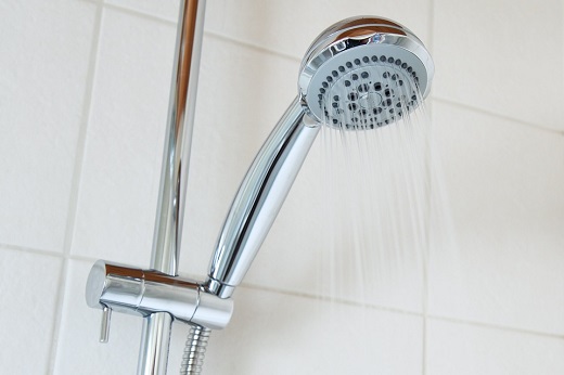 A running shower